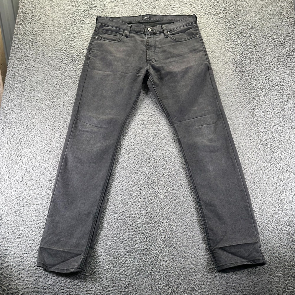City Streets Jeans Men's 32x30 Gray Cotton Denim Straight Slim Workwear Stretch
